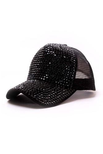 Rhinestone Mesh Patchwork Sunscreen Peaked Hats