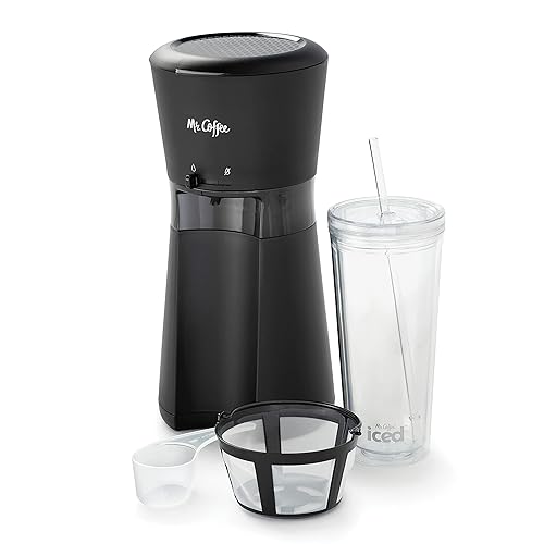 Mr. Coffee Iced Coffee Maker, Single Serve Machine with 22-Ounce Tumbler and Reusable Coffee Filter, Black - Black - Iced Coffee Maker