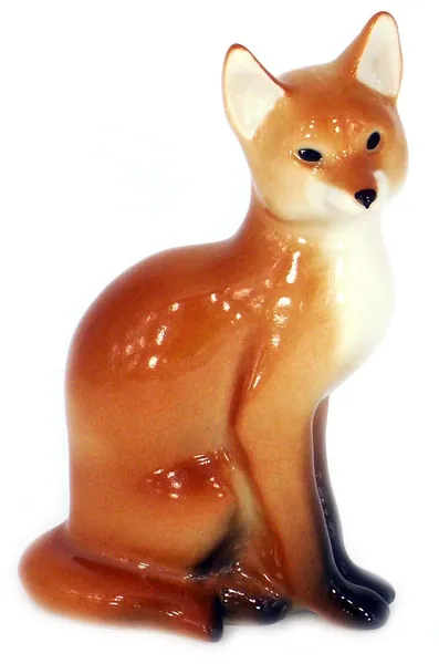 Red Fox Sitting Lomonosov Porcelain Collectible Figurine