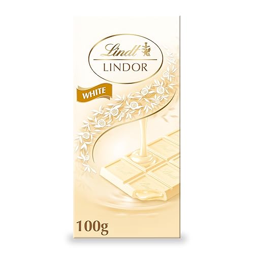 Lindt LINDOR White Chocolate Bar - 100 G - The Perfect Treat - Chocolate With A Smooth Melting Filling - White