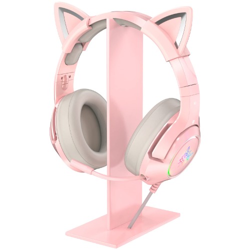 SIMGAL Pink Headphones Stand, Universal Gaming Headset Holder Hanger with Stable Base for SIMGAL K9 Cat Ear Headset(Not Included) and All Headphones - 