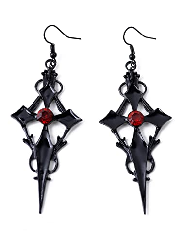 Sacina Gothic Cross Earrings,Black Cross Earrings for Women, Gothic Earrings, Goth Earrings, Halloween Earrings, Costume Jewelry, Christmas New Year Jewelry Gift for Women