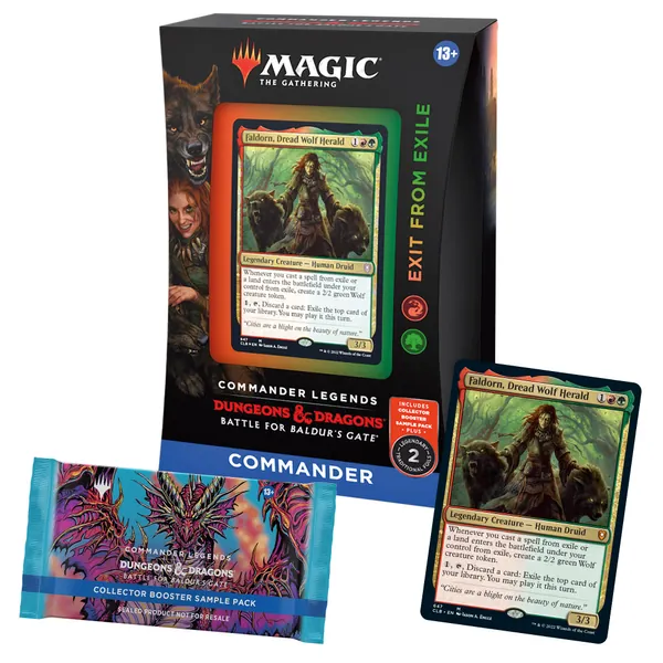 Magic: The Gathering Commander Legends: Battle for Baldur’s Gate Commander Deck – Exit from Exile + Collector Booster Sample Pack - 
