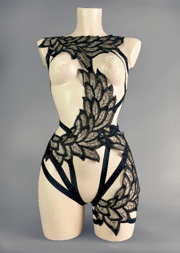 STORM CHASER - Black Lace Wing Bodycage | UK 10-12/US 6-8