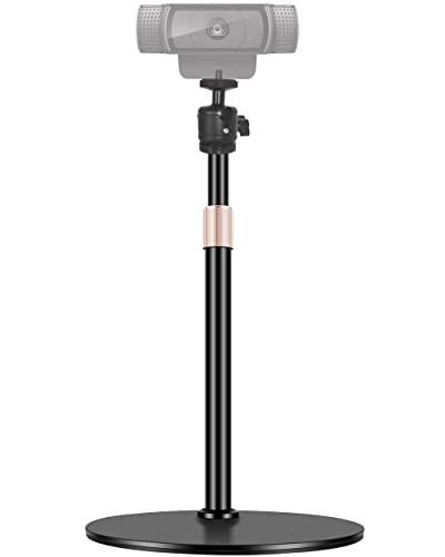 Webcam Tripod Stand for Desk Height Adjustable & 360° Swivel Compatible with Logitech Webcam C922 C930e C920S C920 C615 C960 NexiGo N60 and BRIO and Other Devices with 1/4" Thread