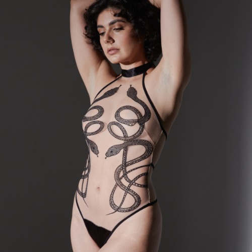 Medusa Bodysuit - Available in Multiple Nudes | Black/Butterscotch / L