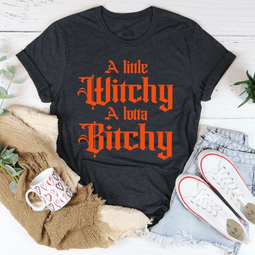 A Little Witchy Tee - Dark Grey Heather / 3XL