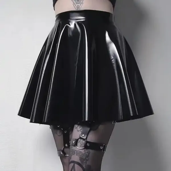 Goth Leather Latex Skirt