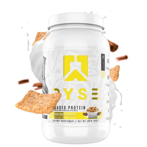 Ryse Core Series Loaded Protein | Build, Recover, Strength | 25g Whey Protein | Added Prebiotic Fiber and MCTs | Low Carbs & Low Sugar | 27 Servings (Cinnamon Toast) - Cinnamon Toast