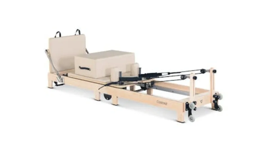 Contour Folding Wooden Pilates Reformer Machine - Beige