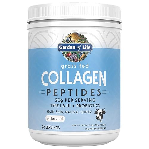 Garden of Life Grass Fed Collagen Peptides Powder – Unflavored Collagen Powder for Women Men Hair Skin Nails Joints, Hydrolyzed Collagen Protein Supplements, Post Workout, Paleo & Keto, 28 Servings - Unflavored - 28 Servings (Pack of 1)