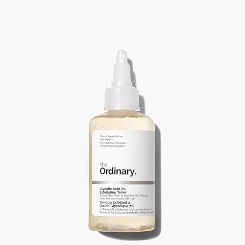 The Ordinary Glycolic Acid 7% Exfoliating Toner, Brightening and Smoothing Daily Toner for More Even-Looking Skin Tone, 8.1 Fl Oz