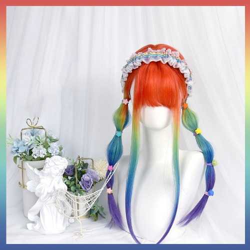 "RAINBOW GRADIENT LONG STRAIGHT" WIG UB2461 | Default Title