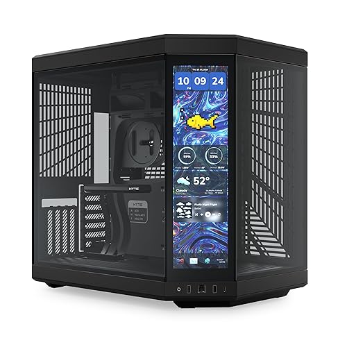 HYTE Y70 Touch Infinite Dual Chamber ATX Mid Tower Modern Aesthetic Case with Integrated 2.5K LCD Touchscreen - Pitch Black - Black - Y70 TTi