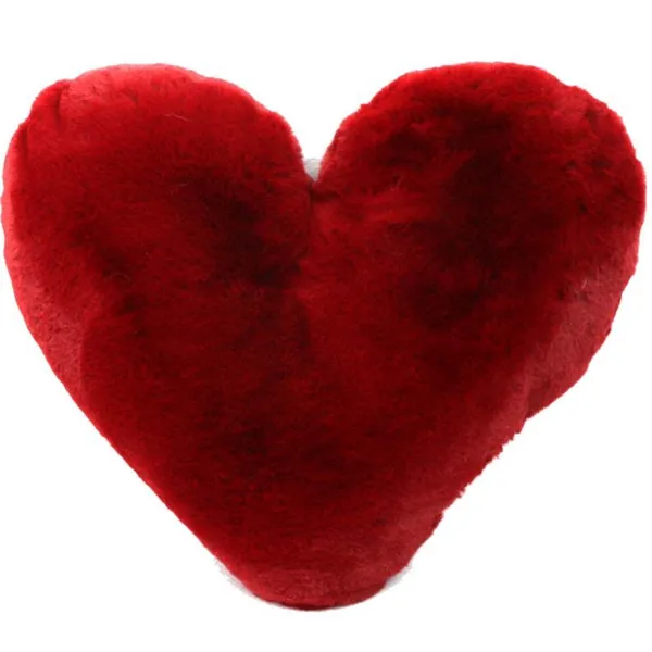 Fluffy Faux Fur Throw Pillow Heart Shape
