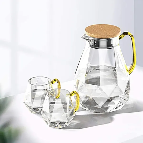 Textured Diamond Borosilicate Glass Teapot Set by Estilo Living