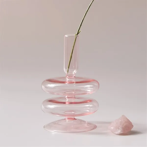 Sakura Pink Glass Taper Candle Holder & Vase Collection by Estilo Living