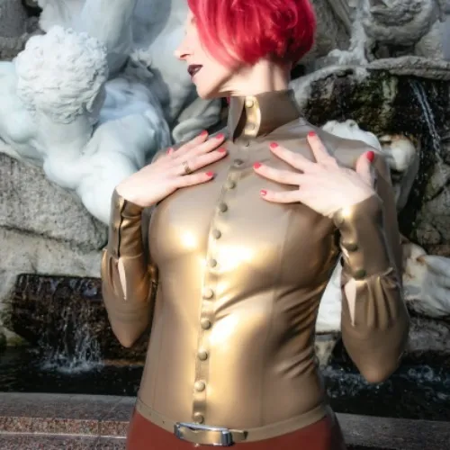 Golden latex shirt
