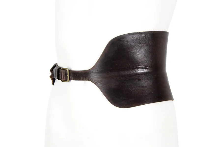Vintage 90s Dries Van Noten brown leather corset belt / Made in Italy