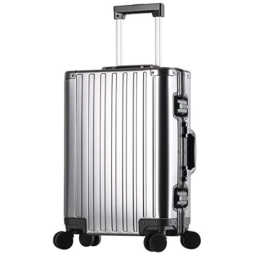 Sindermore Luggage, Aluninum Hardside Suitcase With TSA Lock (Grey, 20 inch Carry-on) - Grey - 20 inch Carry-on