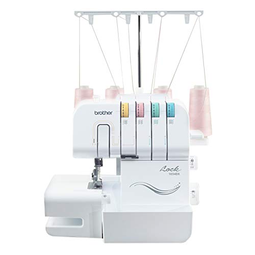 Brother Serger, 1034DX, Durable Metal frame Overlock Machine 1,300 Stitches Per Minute, Trim Trap, 3 Accessory Feet and Protective Cover Included - New Model: 1034DX - Overlock Machine