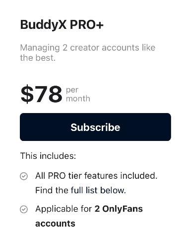 Buddy x pro+ software 1 month