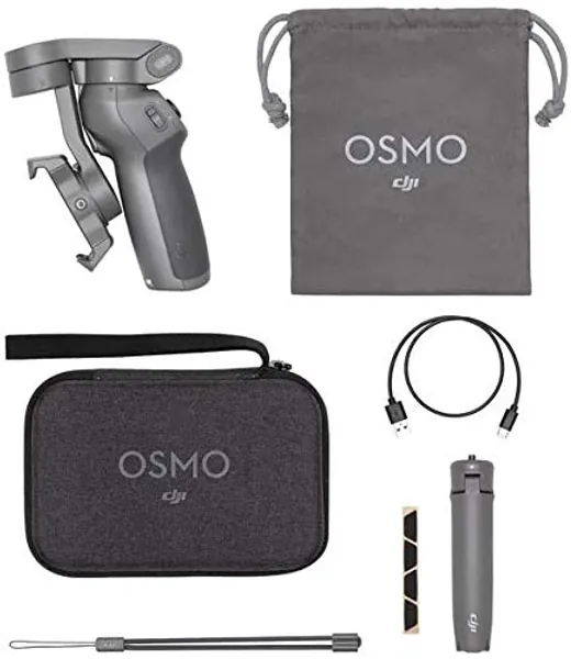 DJI Osmo Mobile 3 Combo Kit - 3-Achsen-Smartphonestabilisator kompatibel mit iPhone und Smartphone Android, leichtes und tragbares Design, stabile Aufnahme, intelligente Steuerung + Stativ