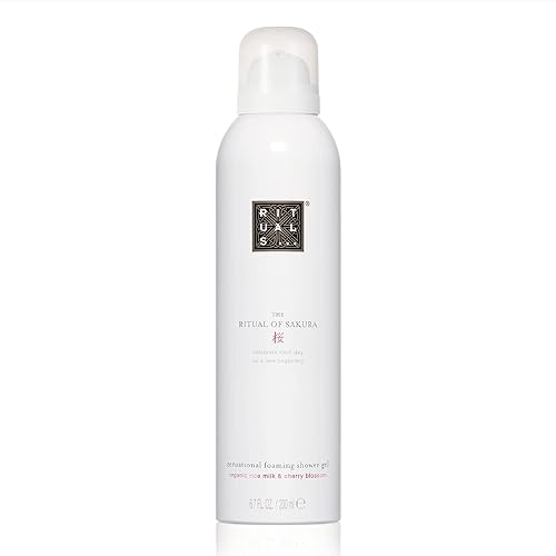 RITUALS Schäumendes Duschgel von The Ritual of Sakura, 200 ml – Mit Reismilch & Kirschblüte – Hautpflegende & Hauterneuernde Eigenschaften - Sakura - 200 ml (1er Pack)