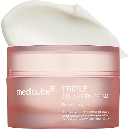 medicube Triple Collagen Cream - Hydrating & Firming Moisturizer with Hyaluronic Acid, Premium Elastin, Shea Butter - Wrinkle Care & Boosts Elasticity - Korean Skincare, 1.69 oz - 1.69 Fl Oz (Pack of 1)