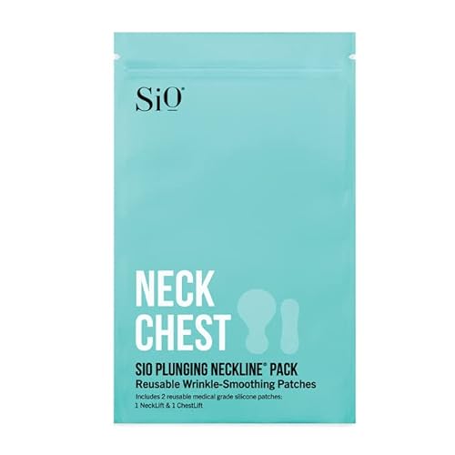 SiO Beauty Plunging Neckline - Overnight Reusable Silicone Smoothing Patches for Neck and Chest (SkinPad + Necklift)