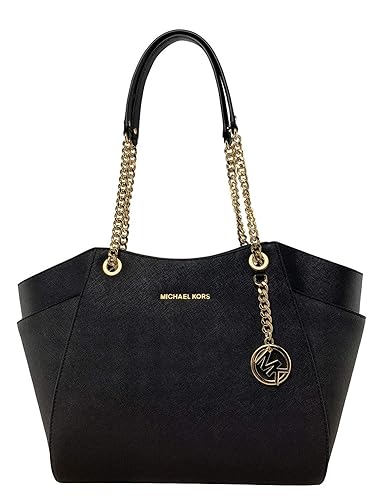 Michael Kors Jet Set Large Signature Logo Shoulder Bag - Black