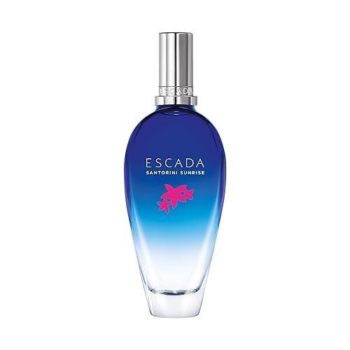 Escada Santorini Sunrise Summer Eau de Toilette – Floral Women's Perfume – With Notes of Mandarin Sorbet, Jasmine Petals & Pink Peppercorn – Luxury Perfumes for Women– Long Lasting Fragrance - 3.3 Fl Oz (Pack of 1)