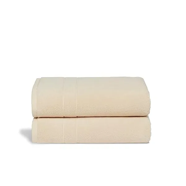 Brooklinen Super-Plush Turkish Cotton Bath Towels - Set of 2, Vanilla, 100% Cotton | Best Luxury Spa Towels - Vanilla - Bath Towel