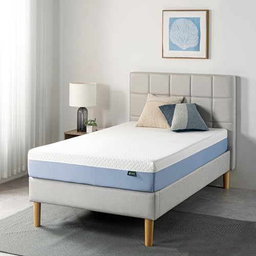 ZINUS 8 Inch Cooling Essential Memory Foam Mattress [New Version], Twin, Fiberglass Free, Medium Feel, Cooling Airflow Memory Foam, Certified Safe Foams & Fabric, Mattress in A Box - White - Twin - 8" Cooling - New Small Box