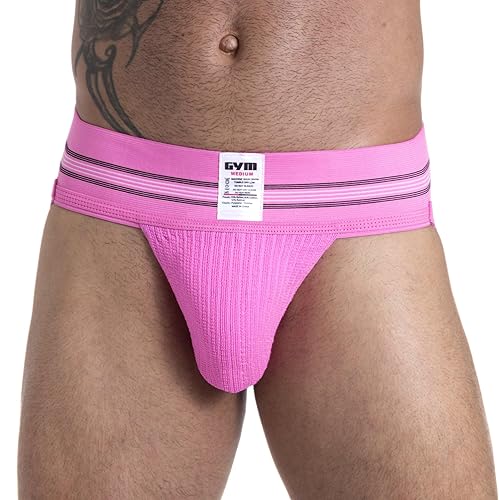 GYM mens 3" Wide Band Classic Athletic Supporter - Large - Pink