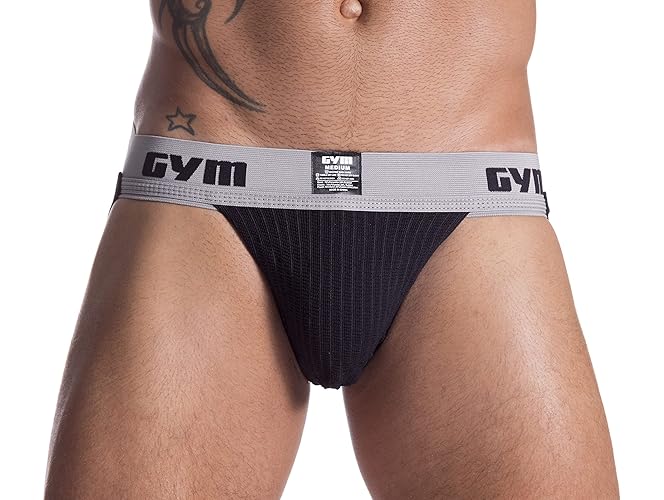 Gym Workout Jockstrap with 2" Waistband - Large - Black
