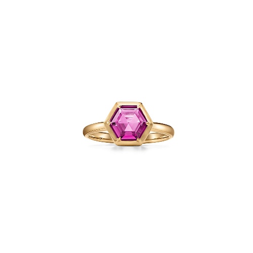 Paloma's Studio hexagon ring in 18k gold with a rubellite. | Tiffany & Co. Australia