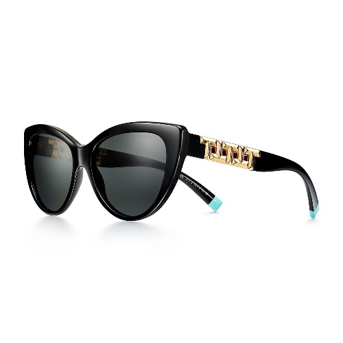 Tiffany T Sunglasses in Black Acetate with Dark Grey Lenses | Tiffany & Co. Australia