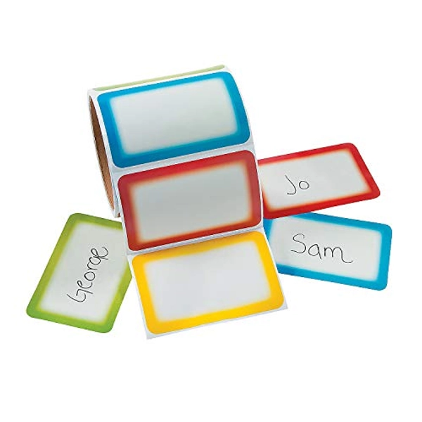 Primary Colored Name Tags - 100 Pieces - Educational and Learning Activities for Kids