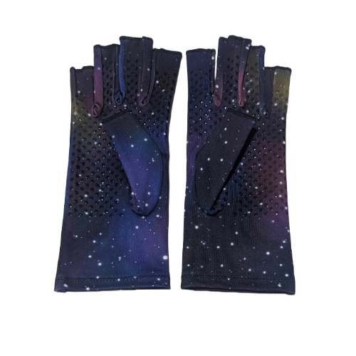 Galaxy Compression Gloves with grips - L/XL