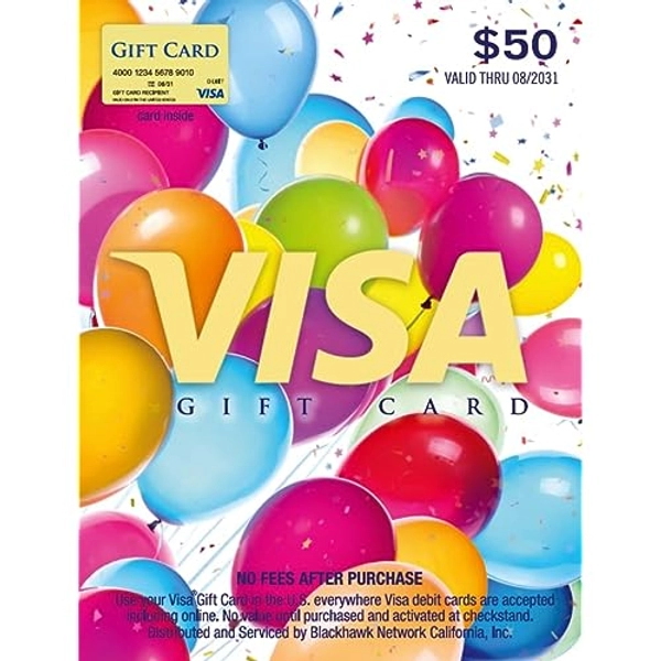 Visa $50 Balloons Gift Card (plus $4.95 Purchase Fee)