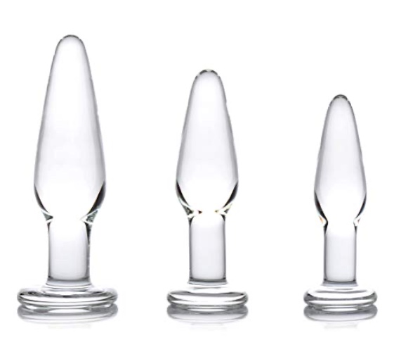 Dosha 3 Piece Glass Anal Plug Kit - Compatible