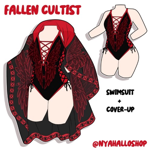 [PRE-SAMPLE PRE-ORDER] Fallen Cultist Swimsuit and Cover Up | Swimsuit WITH COVER UP / L
