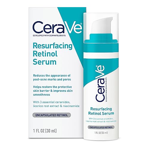 CeraVe Retinol Serum for Post-Acne Marks and Skin Texture | Pore Refining, Resurfacing, Brightening Facial Serum with Retinol and Niacinamide | Fragrance Free, Paraben Free & Non-Comedogenic| 1 Oz - Fragrance Free