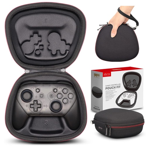 sisma Switch Controller Case Compatible with Nintendo Switch Pro Controller, Travel Safekeeping Controller Holder Protective Cover Storage Case Black Carrying Bag - Black