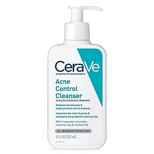 CeraVe Face Wash Acne Treatment | 2% Salicylic Acid Cleanser with Purifying Clay for Oily Skin Blackhead Remover and Clogged Pore Control Fragrance Free, Paraben Free & Non Comedogenic| 8 Ounce - 8 Ounce