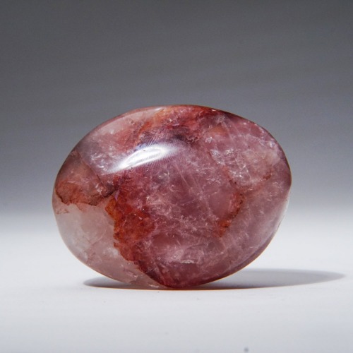 Genuine Polished Strawberry Quartz Palm Stone