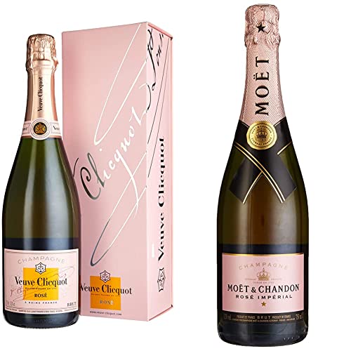 Veuve Clicquot Ros√© Champagner mit Geschenkverpackung (1 x 0.75 l) | Mo√´t & Chandon Ros√© Imp√©rial Champagner (1 x 750 ml) - Bundle mit Moët & Chandon Brut Rosé Impérial