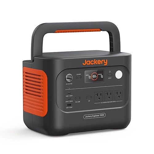 Jackery Explorer 1000 v2 Portable Power Station(2024 New),1070Wh LiFePO4 Battery,1500W AC/100W USB-C Output, 1 Hr Fast Charge, Solar Generator for Outdoor Camping,Emergency, RV, Off-grid Living - E1000v2