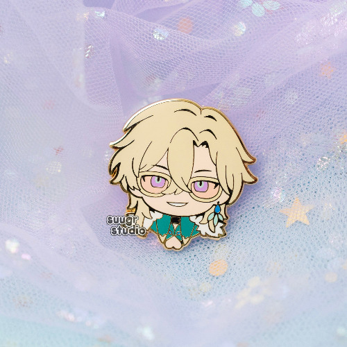 HSR Aventurine and Acheron Honkai Star Rail Hard Enamel Pin - Aventurine / [A Grade] / Locking Clasps